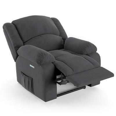 Poltrona Do Papai Reclinável Pietra Elétrica Led Fh9 Veludo Cinza - Mpozenato