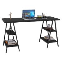 Mesa Escrivaninha Cavalete 150cm Estilo Industrial Prisma C08 Preto ônix/preto - Mpozenato - 1