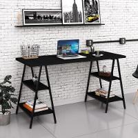 Mesa Escrivaninha Cavalete 150cm Estilo Industrial Prisma C08 Preto ônix/preto - Mpozenato - 2