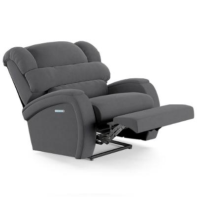Poltrona Do Papai Reclinável Kalie Elétrica Botão Led Massagem Fh9 Veludo Cinza - Mpozenato