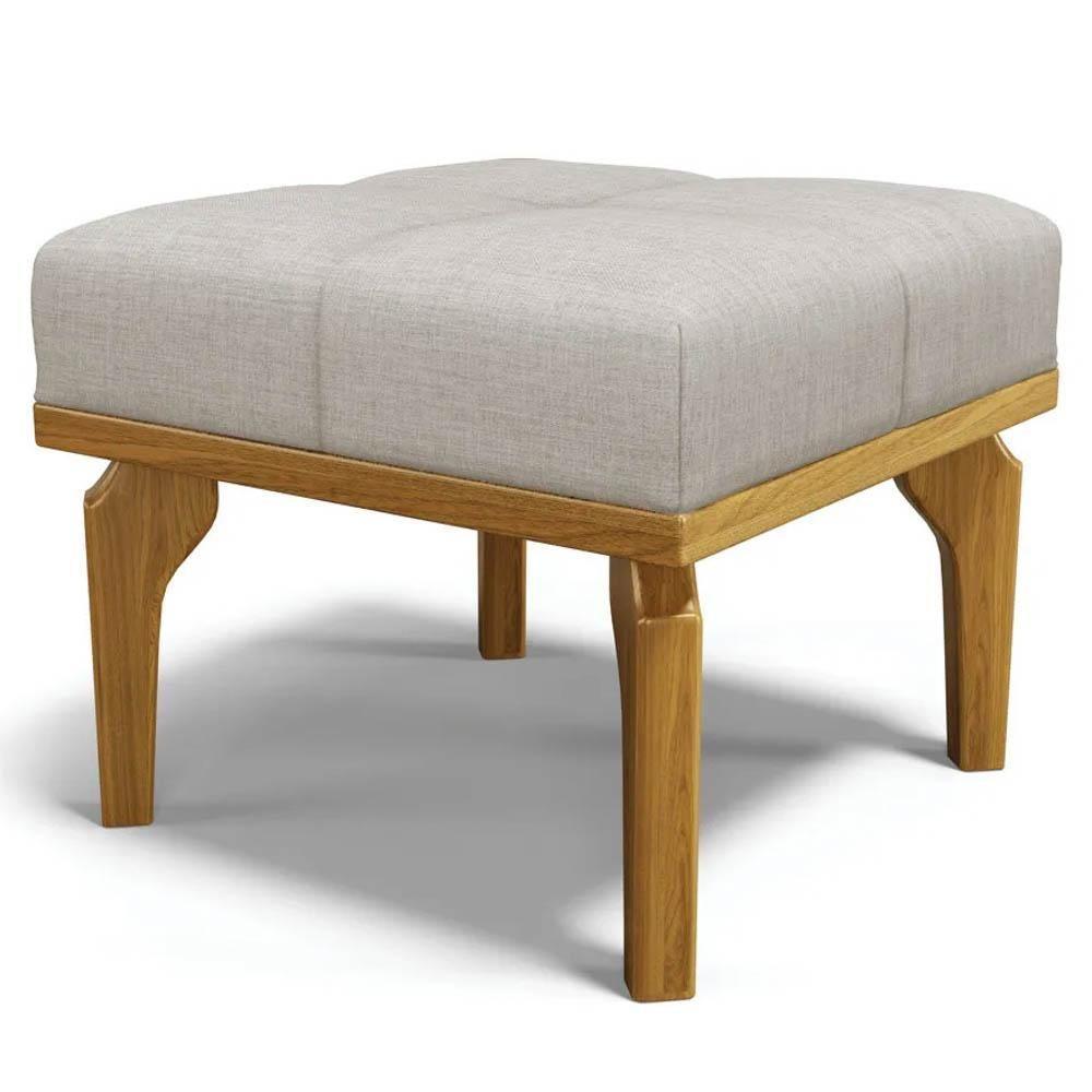 Poltrona De Amamentação Balanço E Puff Base De Madeira Brenda G05 Linho Bege - Mpozenato - 9