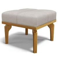 Poltrona De Amamentação Balanço E Puff Base De Madeira Brenda G05 Linho Bege - Mpozenato - 9