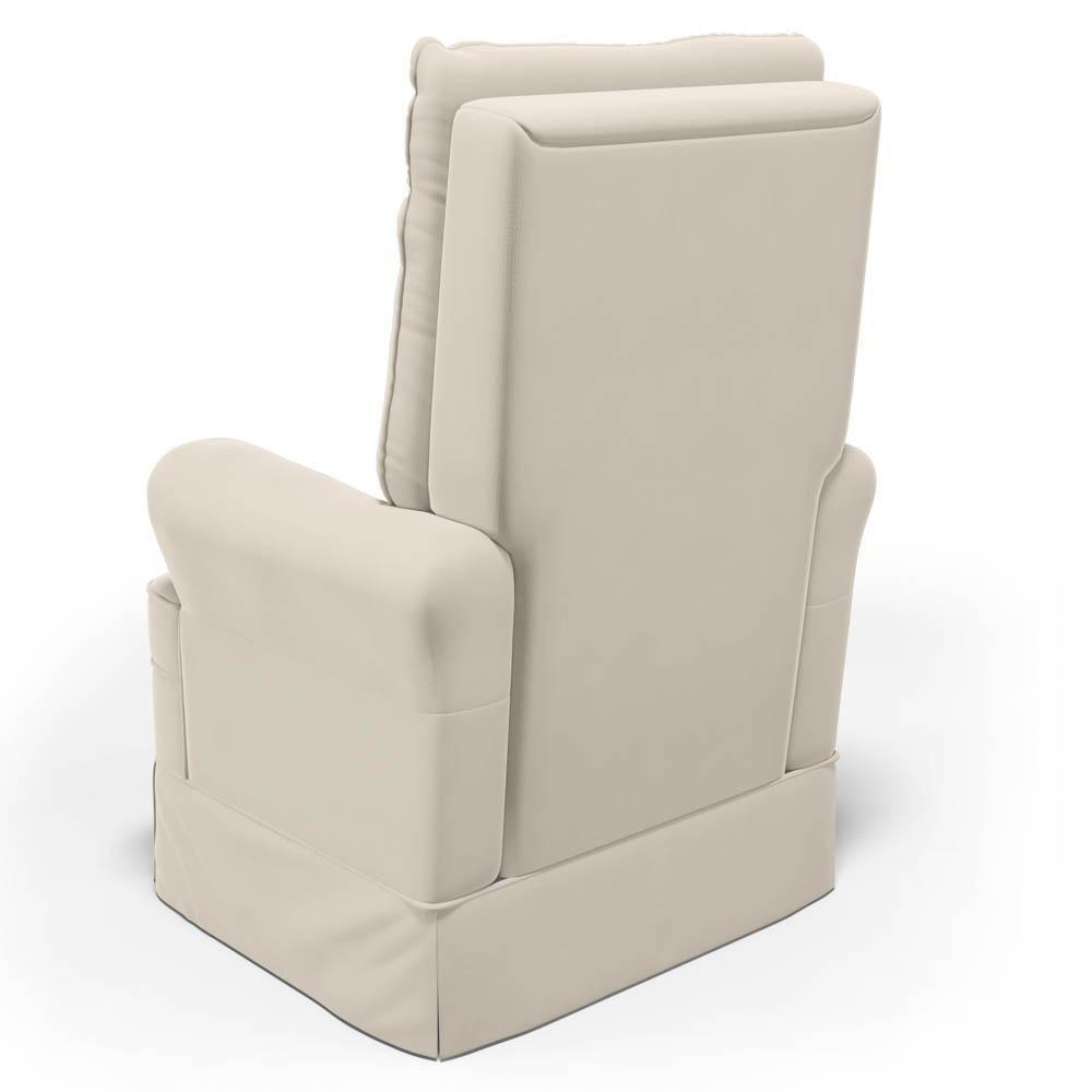 Poltrona De Amamentação E Descanso Com Balanço E Puff Laís G05 Veludo Creme - Mpozenato - 6