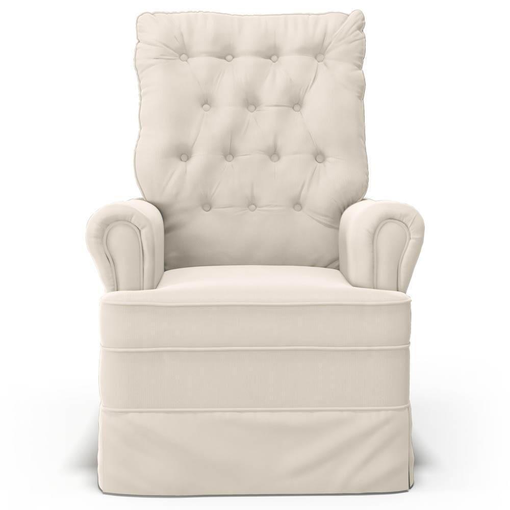 Poltrona De Amamentação E Descanso Com Balanço E Puff Laís G05 Veludo Creme - Mpozenato - 7
