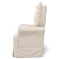 Poltrona De Amamentação E Descanso Com Balanço E Puff Laís G05 Veludo Creme - Mpozenato - 5