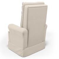 Poltrona De Amamentação E Descanso Com Balanço E Puff Laís G05 Veludo Creme - Mpozenato - 6