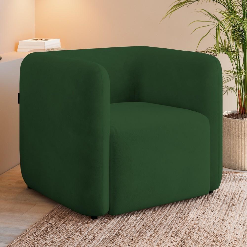 Poltrona Para Sala De Estar Decorativa Kit Com 2 Maggie Z08 Veludo Verde - Mpozenato - 2