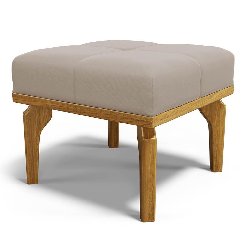 Poltrona De Amamentação Balanço E Puff Base De Madeira Brenda G05 Veludo Bege - Mpozenato - 10