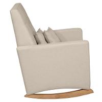 Poltrona Amamentação Base Balanço E Puff Lola Linho Bege F03 - Mpozenato - 6