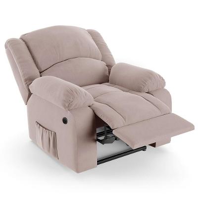Poltrona Do Papai Reclinável Pietra Power Elétrica Massagem Fh9 Veludo Rosê - Mpozenato