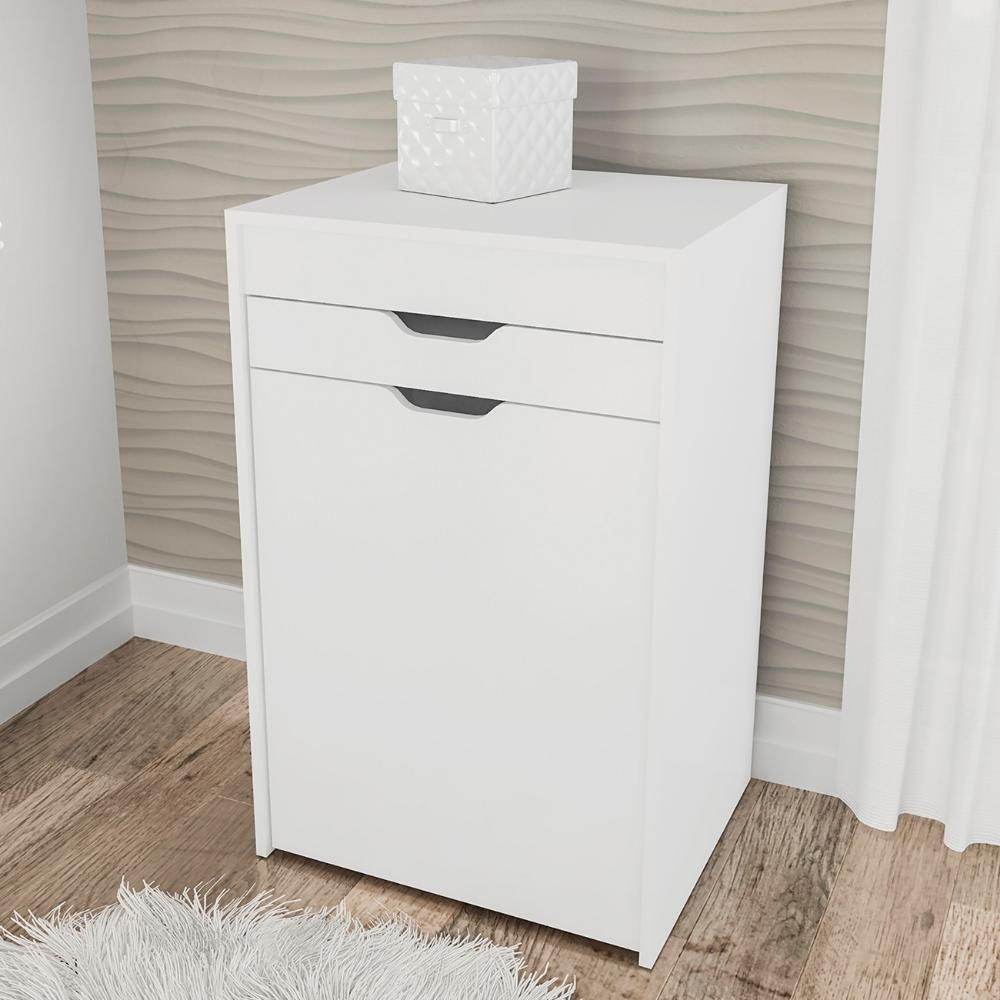 Penteadeira Com Espelho E Puff Baú Pe2007 Branco/preto 408 - Tecno Mobili - 6