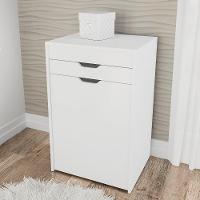 Penteadeira Com Espelho E Puff Baú Pe2007 Branco/preto 408 - Tecno Mobili - 6