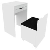 Penteadeira Com Espelho E Puff Baú Pe2007 Branco/preto 408 - Tecno Mobili - 7