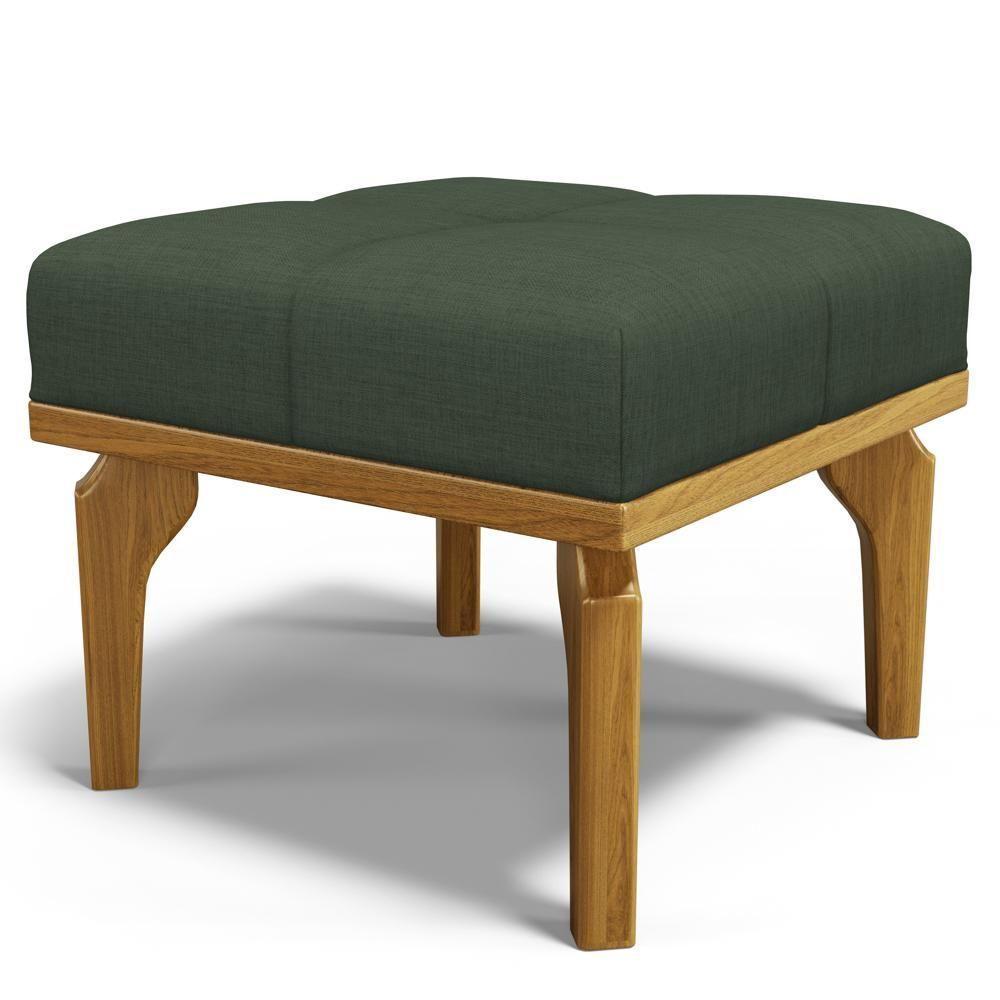 Poltrona De Amamentação Balanço E Puff Base De Madeira Brenda G05 Linho Verde - Mpozenato - 10