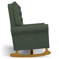 Poltrona De Amamentação Balanço E Puff Base De Madeira Brenda G05 Linho Verde - Mpozenato - 5