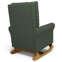 Poltrona De Amamentação Balanço E Puff Base De Madeira Brenda G05 Linho Verde - Mpozenato - 6