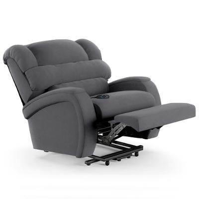 Poltrona Do Papai Reclinável Kalie Elevação Lift Elétrico Fh9 Veludo Cinza - Mpozenato