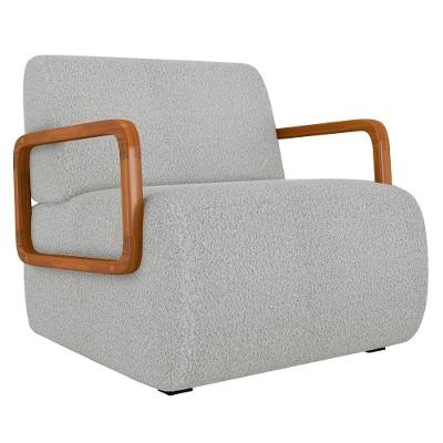 Poltrona Decorativa Orgânica Belarus Z08 Para Sala Boucle Cinza Mpozenato