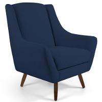 Poltrona Decorativa Pé Palito De Madeira Juliet Veludo C-304 Azul Marinho - Domi - 3