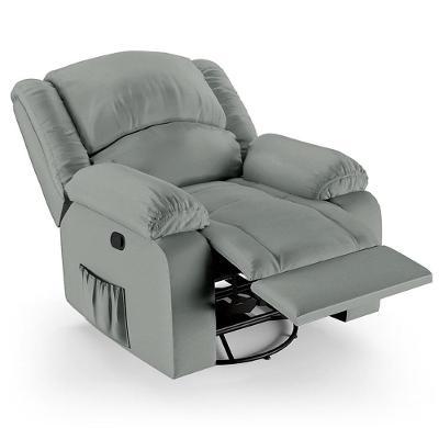 Poltrona Do Papai Reclinável Pietra Glider Giratória Fh9 Pu Cinza - Mpozenato