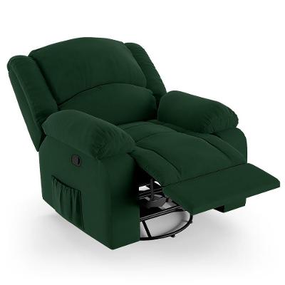 Poltrona Do Papai Reclinável Pietra Glider Giratória Usb Fh9 Veludo Verde - Mpozenato