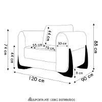 Poltrona Para Sala Base De Madeira Izzy S06 Linho Grigio - Mpozenato