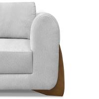 Poltrona Para Sala Base De Madeira Izzy S06 Linho Grigio - Mpozenato - 8