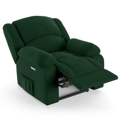 Poltrona Do Papai Reclinável Pietra Elétrica Led Fh9 Veludo Verde - Mpozenato