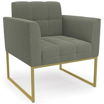 Poltrona Para Sala Ana Bouclê Menta Base Industrial Verde Ibiza
