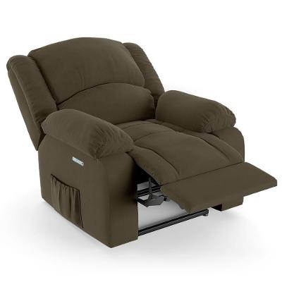 Poltrona Do Papai Reclinável Pietra Elétrica Led Fh9 Veludo Capuccino - Mpozenato