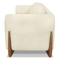 Poltrona Para Sala Base De Madeira Kit 2 Izzy S06 Linho Pérola - Mpozenato - 8