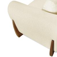 Poltrona Para Sala Base De Madeira Kit 2 Izzy S06 Linho Pérola - Mpozenato - 10