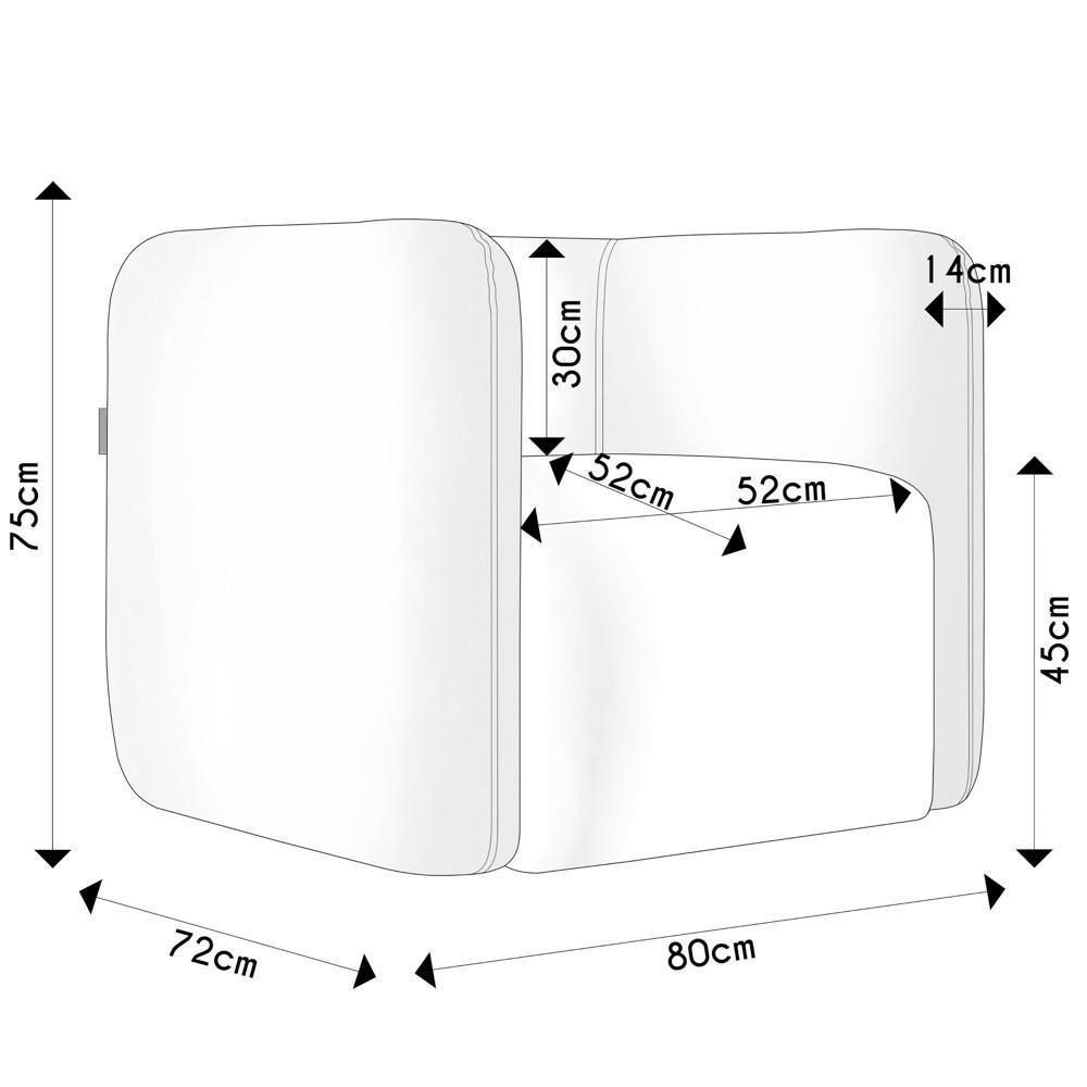 Poltrona Para Sala De Estar Decorativa Kit Com 2 Maggie Z08 Veludo Preto - Mpozenato - 4