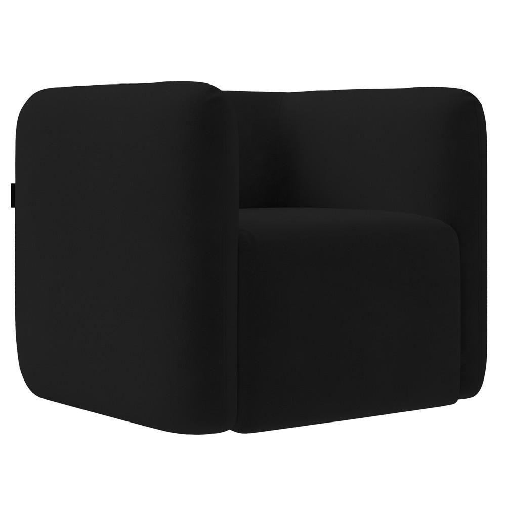 Poltrona Para Sala De Estar Decorativa Kit Com 2 Maggie Z08 Veludo Preto - Mpozenato - 6