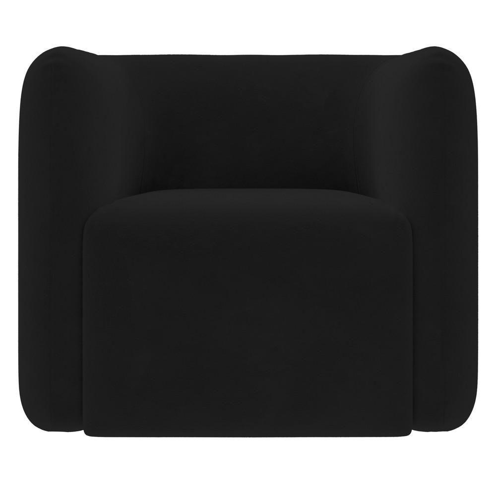 Poltrona Para Sala De Estar Decorativa Kit Com 2 Maggie Z08 Veludo Preto - Mpozenato - 7