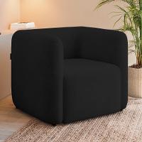 Poltrona Para Sala De Estar Decorativa Kit Com 2 Maggie Z08 Veludo Preto - Mpozenato - 2