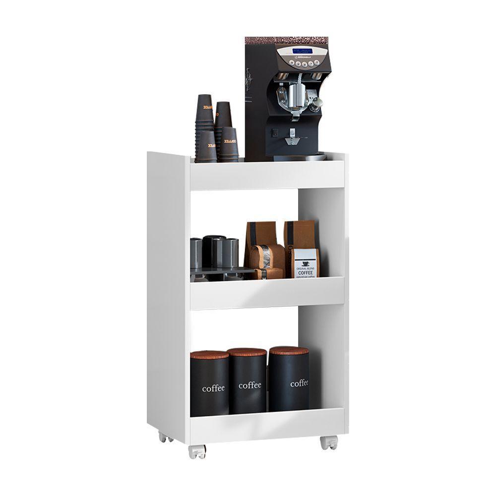 Mesa Lateral Balcão Para Organizar Multiuso Modelo Jade Para Casa Branco - 2