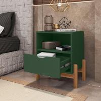 Mesa De Cabeceira Antares Essenziale Com 1 Gaveta 52cm Verde Oliva - 2