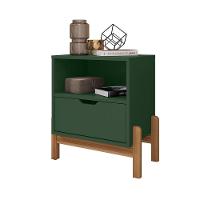 Mesa De Cabeceira Antares Essenziale Com 1 Gaveta 52cm Verde Oliva