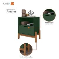 Mesa De Cabeceira Antares Essenziale Com 1 Gaveta 52cm Verde Oliva - 6