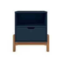 Mesa De Cabeceira Antares Essenziale Com 1 Gaveta 52cm Azul Cobalto