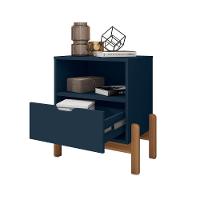 Mesa De Cabeceira Antares Essenziale Com 1 Gaveta 52cm Azul Cobalto - 5