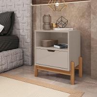 Mesa De Cabeceira Antares Essenziale Com 1 Gaveta 52cm Off-white - 1