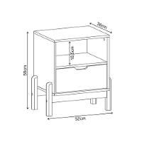 Mesa De Cabeceira Antares Essenziale Com 1 Gaveta 52cm Off-white - 2