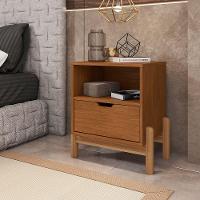 Mesa De Cabeceira Antares Essenziale Com 1 Gaveta 52cm Cedro - 1