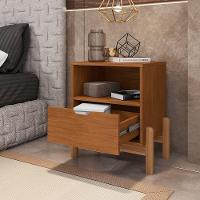 Mesa De Cabeceira Antares Essenziale Com 1 Gaveta 52cm Cedro - 2