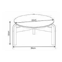 Mesa De Centro Redonda Lizz 64cm Off-white/cedro - 3
