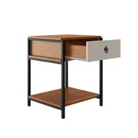 Kit 2 Mesa De Cabeceira Mesa De Canto Quarto Casal Estilo Industrial Gaveta Prateleira Puxador Retrô