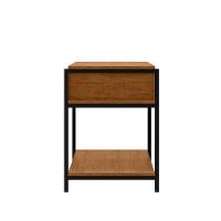 Kit 2 Mesa De Cabeceira Mesa De Canto Quarto Casal Estilo Industrial Gaveta Prateleira Puxador Retrô - 5