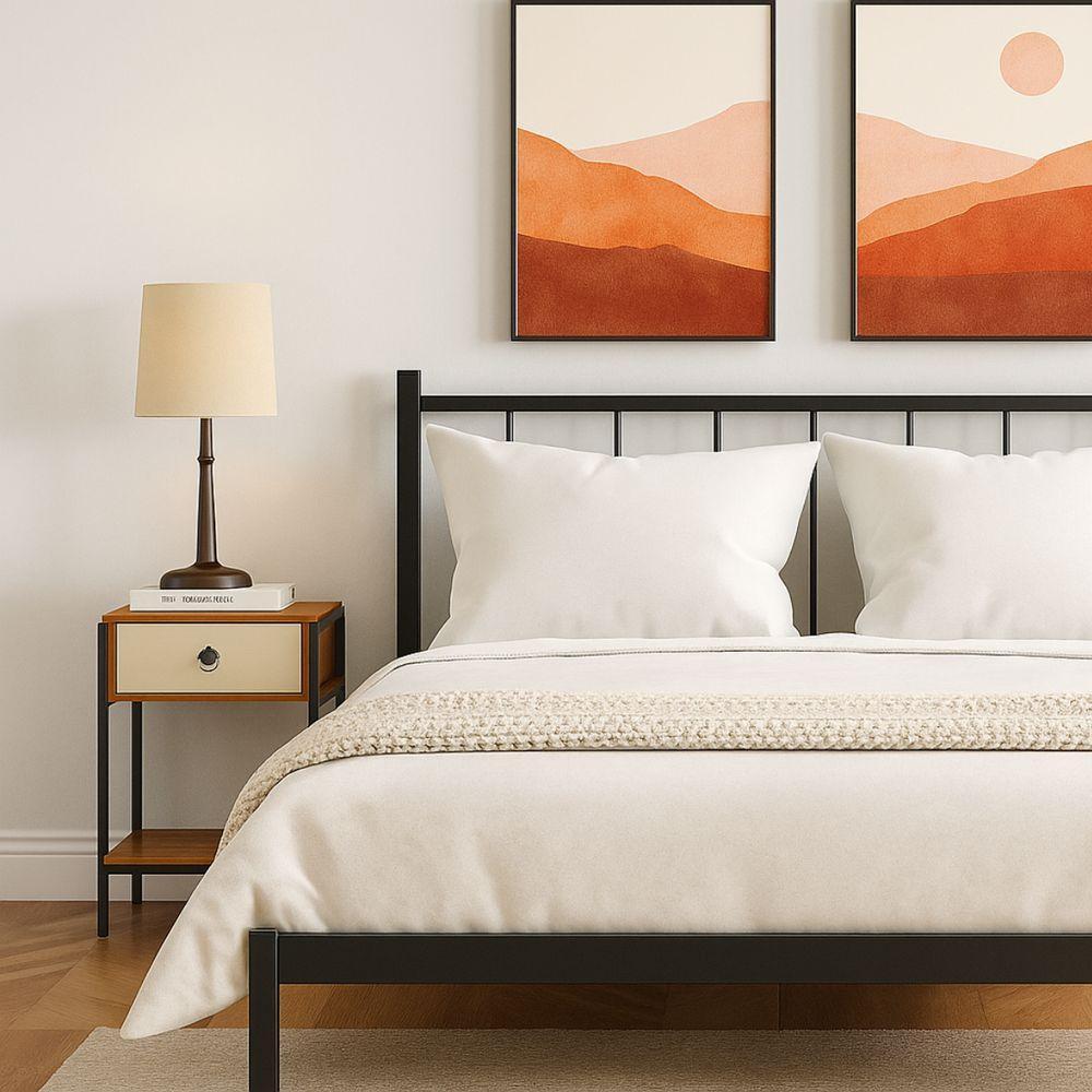 Mesa Mesinha De Cabeceira Estilo Industrial Gaveta Prateleira Mesa De Apoio Sofisticado Decorativo - 6